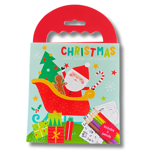 Christmas Carry-Along Colouring Book inside pages – festive colouring activities for children ages 4+