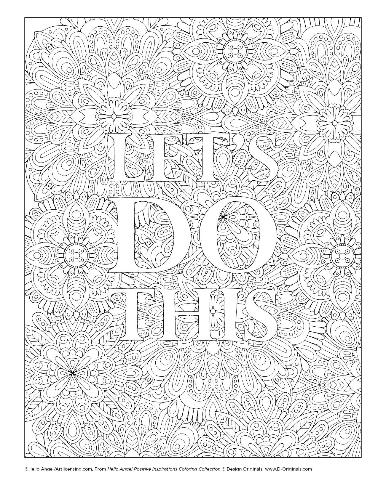 Hello Angel Positive Inspirations Colouring Collection