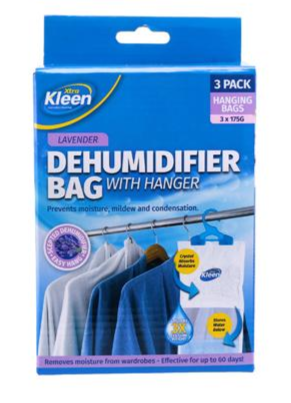 Dehumidifier Bag with Hanger 3pk