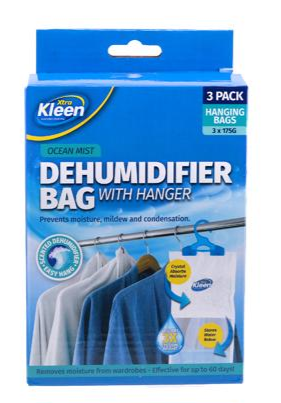 Dehumidifier Bag with Hanger 3pk