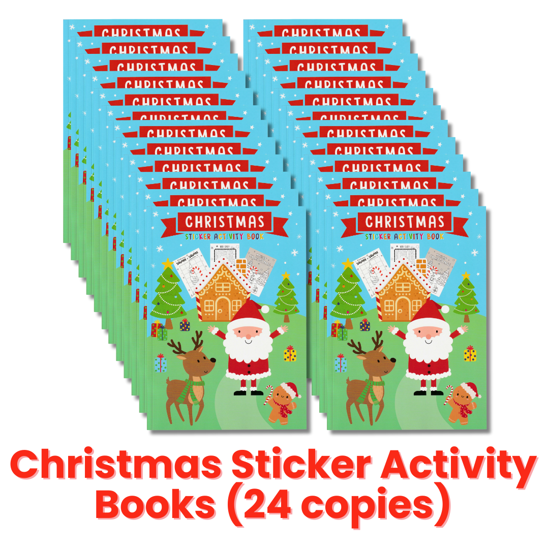 Christmas Sticker Colouring Activity Book Pack for Ages 4+ (24 Copies)