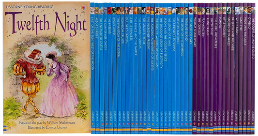The Usborne Reading Collection For Confident Readers 40 Book Set books fanned out showing range of titles