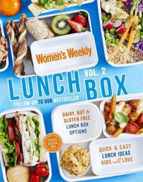 Book titled 'Lunch Box Vol. 2' by The Australian Women's Weekly with images of lunch boxes on the cover.