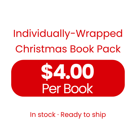Individually-Wrapped Christmas Book Pack pricing – $4.00 per book, in stock and ready to ship