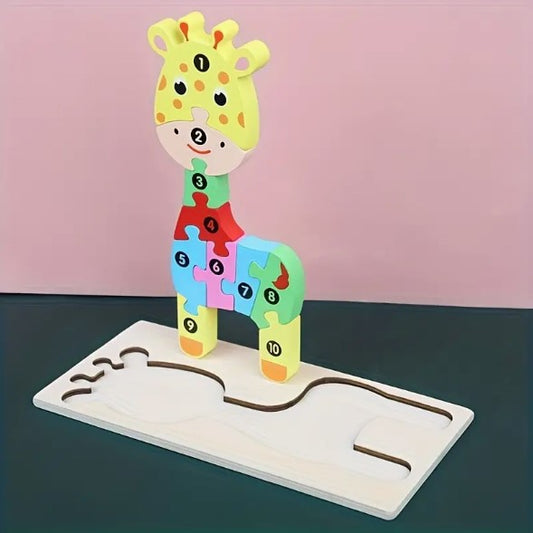 Learn Your Numbers Wooden Puzzle - Giraffe