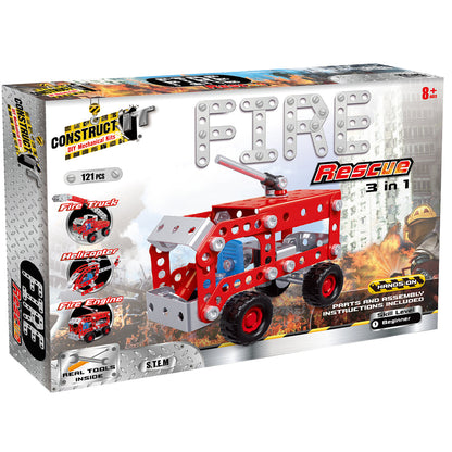 Fire Rescue 3 in 1 - buildable fire rescue vehicle set for early learning centres ages 5+