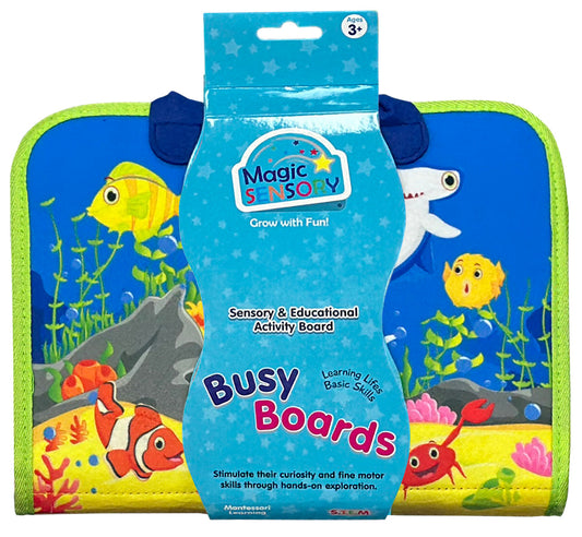 Busy Board Blue - activity busy board for toddlers and early learning centres ages 1-4
