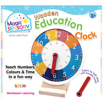 Wooden Learning Clock - educational toy for early learning centres ages 3-6