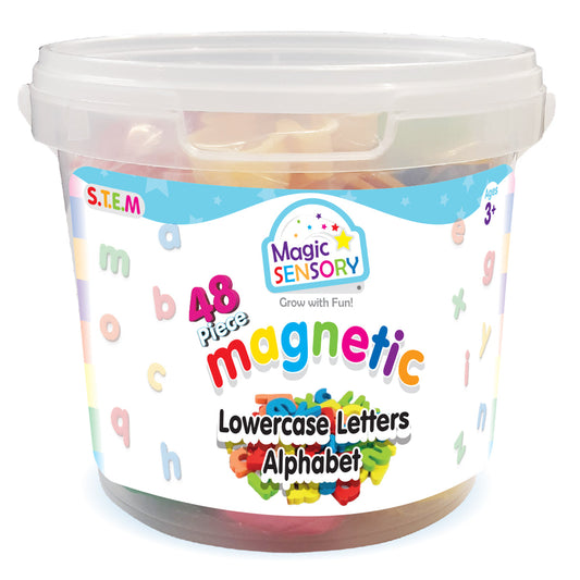 48 Piece Magnetic Lower Case Letters Alphabet - magnetic letter bucket for early learning centres ages 3-6