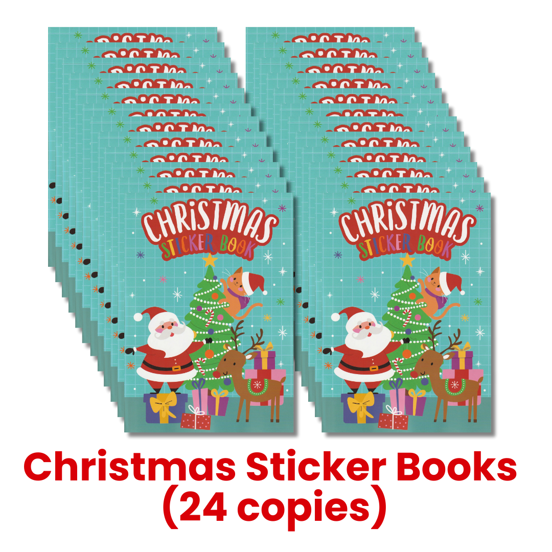 Christmas Sticker Books – 24 pack of Christmas sticker books for early learning centres ages 4+