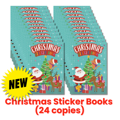 Christmas Sticker Book Pack for Ages 4+ (24 Copies)