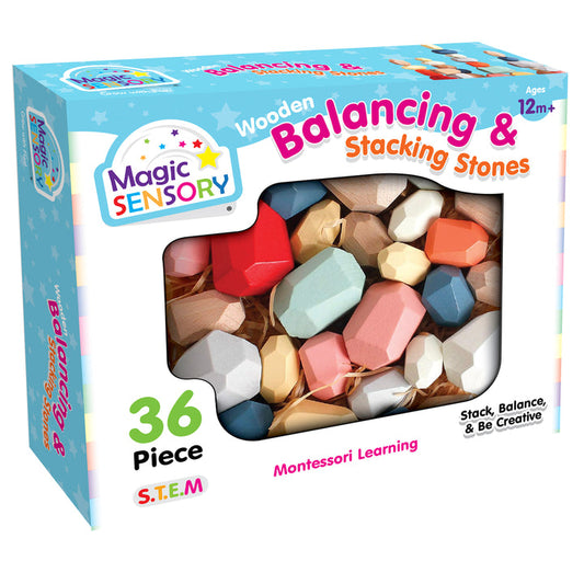 36-Piece Wooden Balancing & Stacking Stones