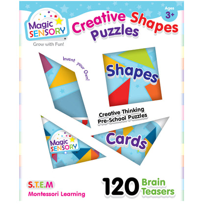 Creative Shapes Puzzle Blue Tin - shape puzzle in a keepsake tin for early learning centres ages 2-5