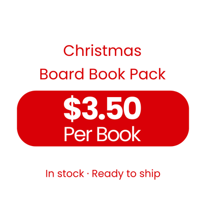 Christmas Board Book Pack pricing – $3.50 per book, in stock and ready to ship