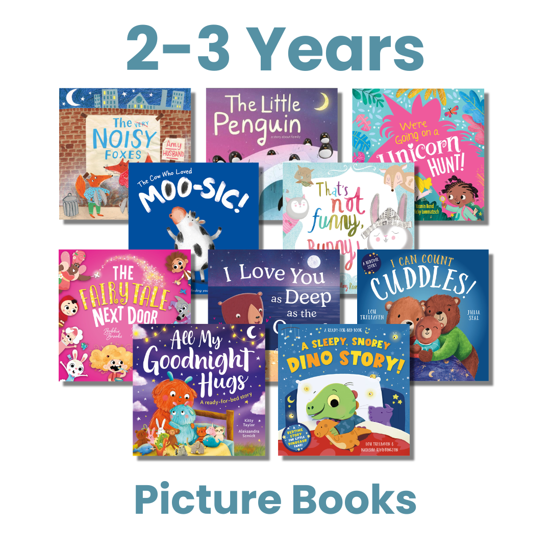 Picture book covers for early learning centres ages 2–3 – The Very Noisy Foxes, The Little Penguin and more