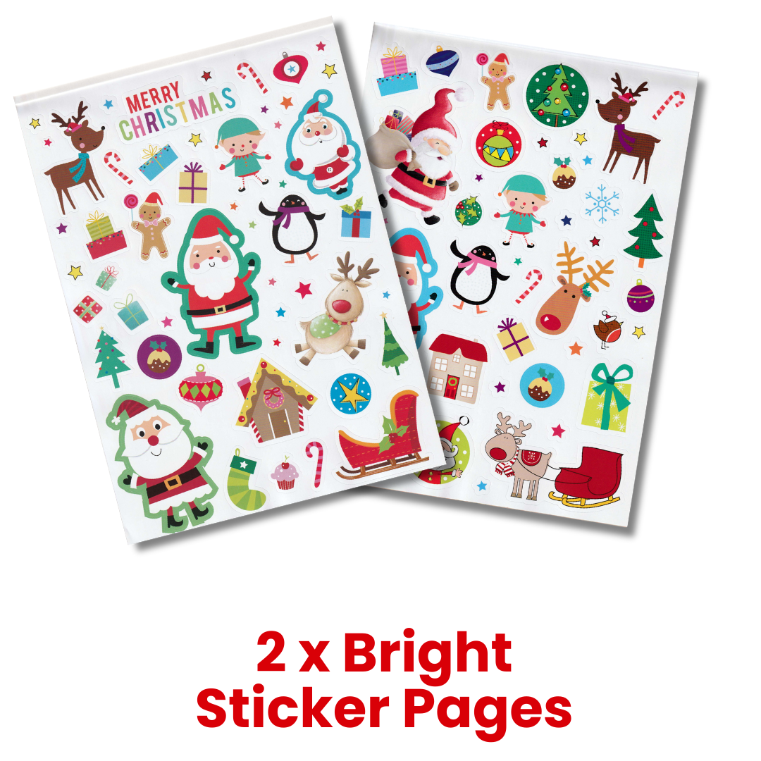 Christmas activity book options for early learning centres – sticker and colouring formats ages 4+