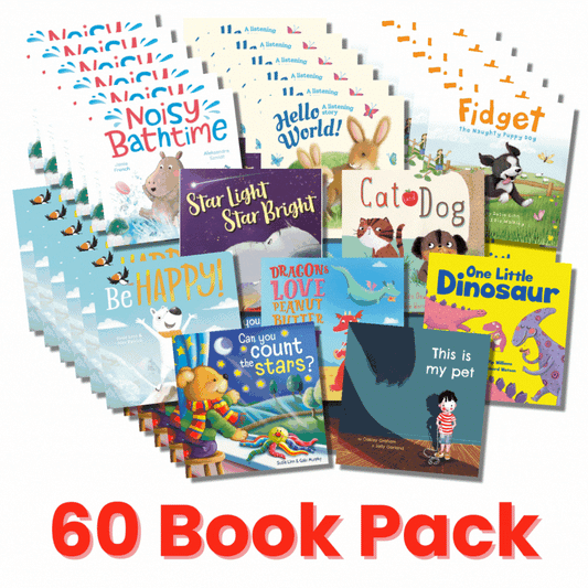 Noisy Bathtime Picture Book Set - 60 Book Pack for Early Learning (Ages 2-3)