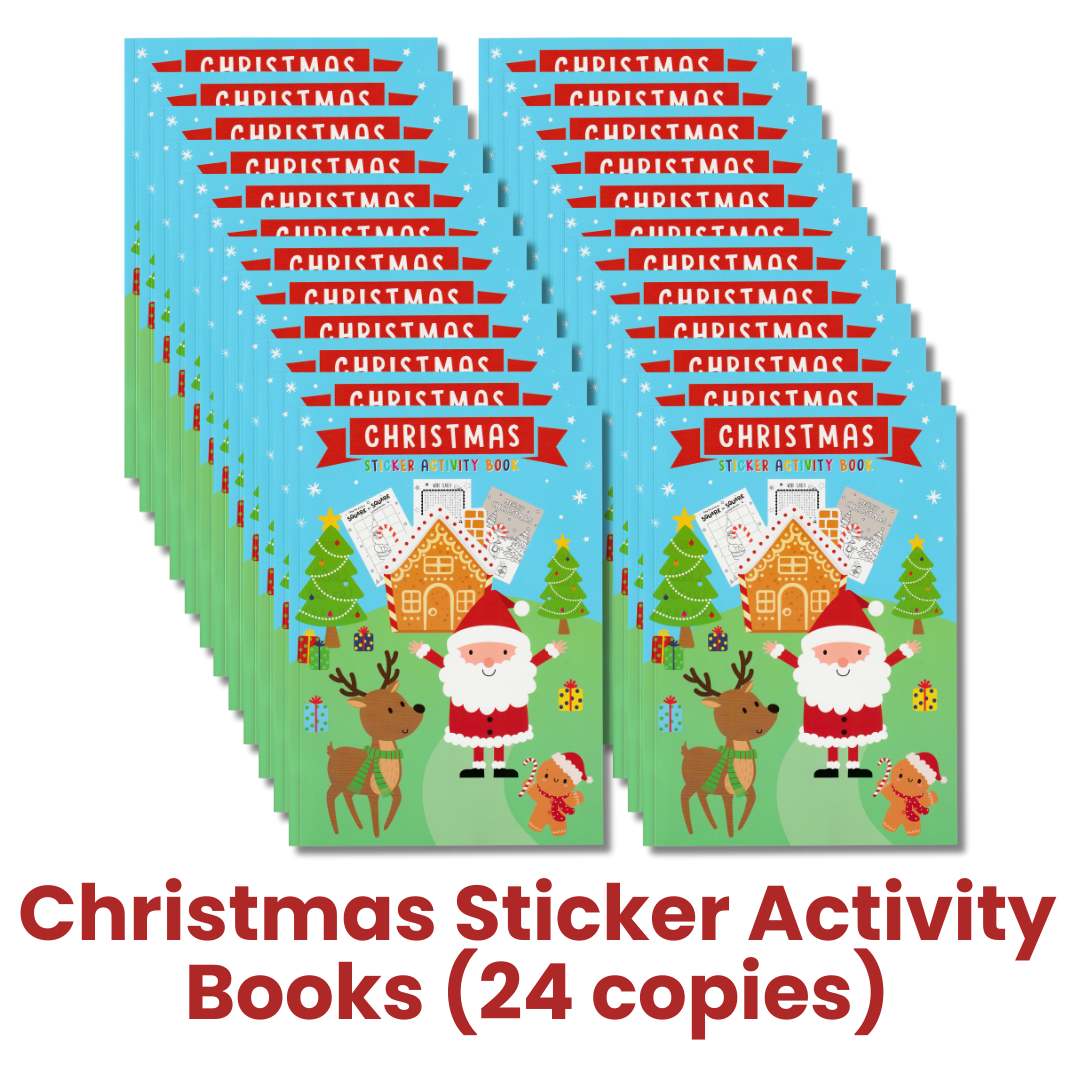 Christmas Sticker & Colouring Books – 24 Pack (Ages 4+)
