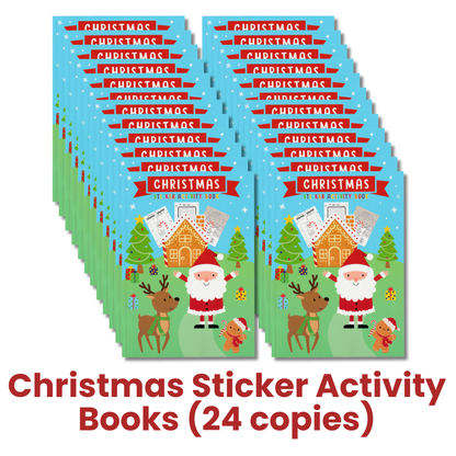 Christmas Sticker & Colouring Books – 24 Pack (Ages 4+)