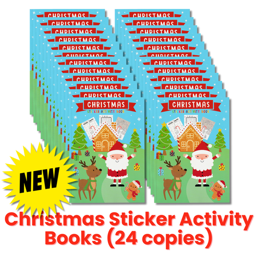 Christmas Sticker Colouring Activity Book Pack for Ages 4+ (24 Copies)