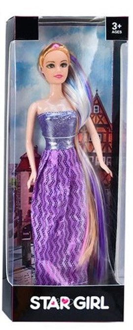 Star Girl Rainbow Hair Doll Assorted Colours – fashion doll in packaging