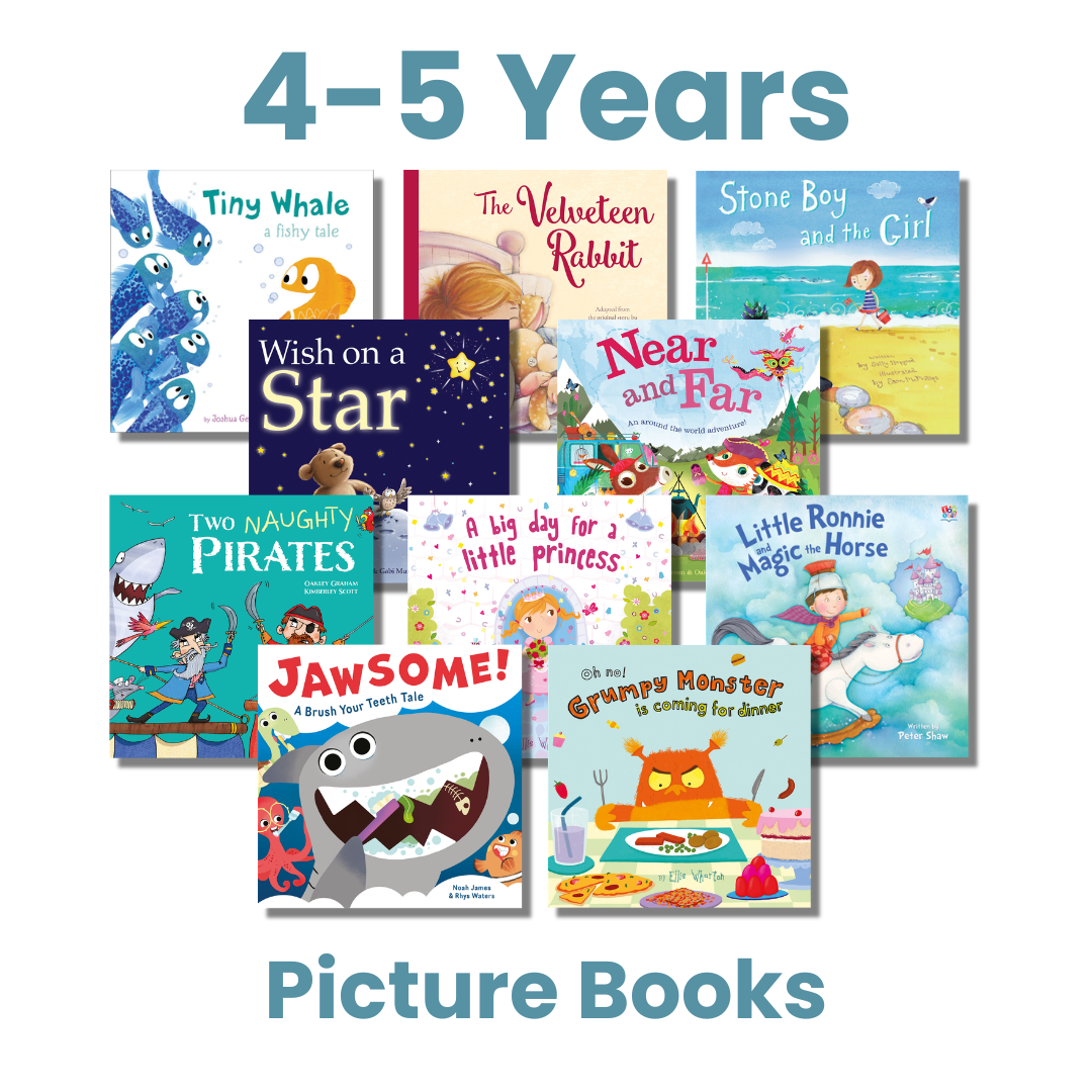 Picture book covers for early learning centres ages 4–5 – Tiny Whale, The Velveteen Rabbit and more