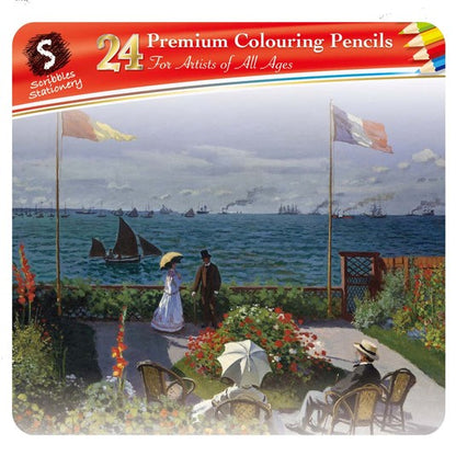 24 Premium Colour Pencils Tin