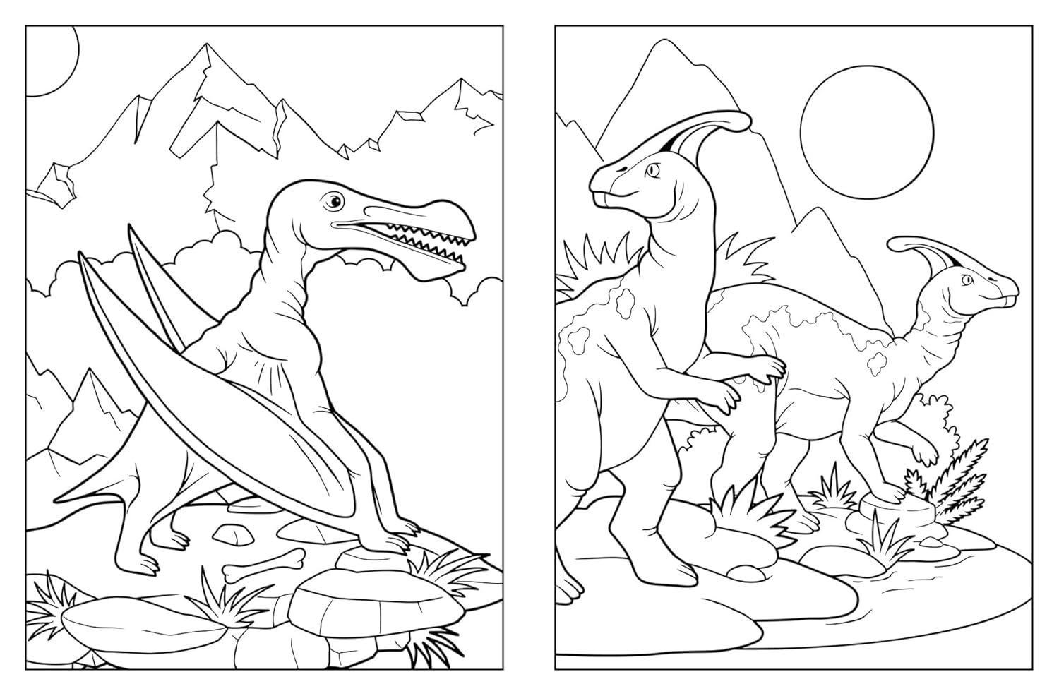 1000 Stickers & Colour Dinosaurs – interior activity pages