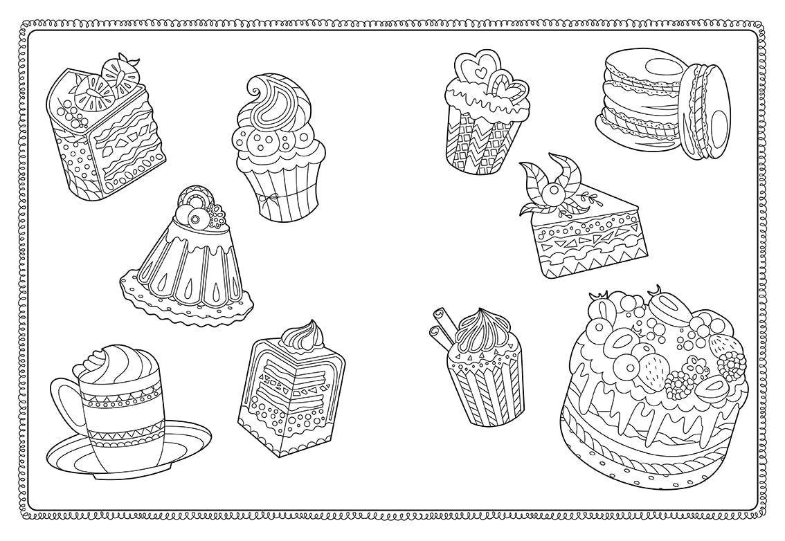 1000 Stickers & Colour Sweets & Treats – sample sticker pages