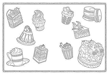 1000 Stickers & Colour Sweets & Treats – sample sticker pages