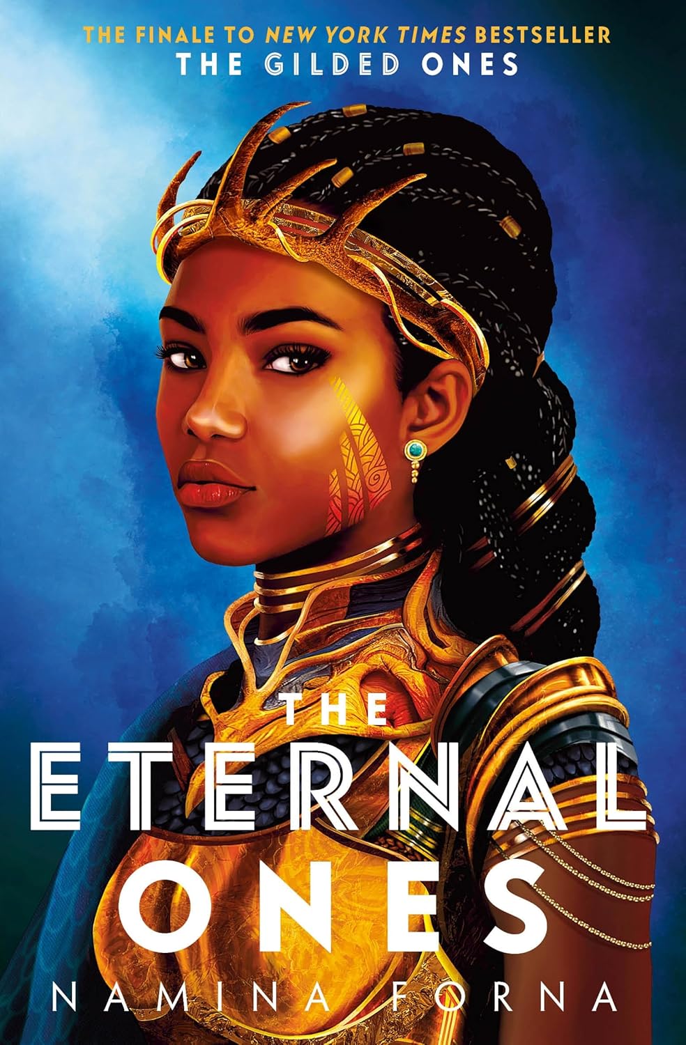 Book cover of 'The Eternal Ones' featuring a woman in regal attire with a blue background