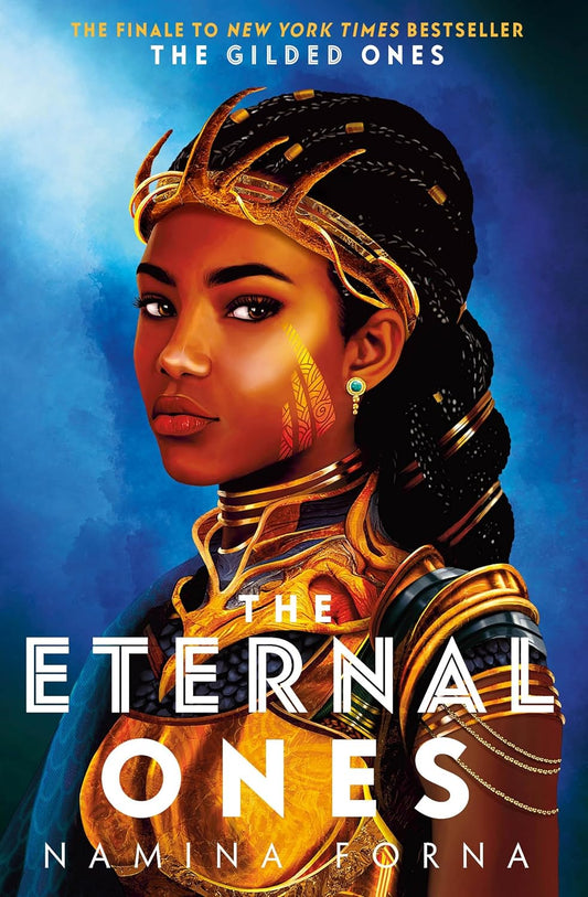 Book cover of 'The Eternal Ones' featuring a woman in regal attire with a blue background