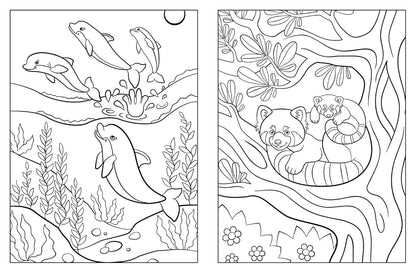 1000 Stickers & Colour Cute Animals – interior activity pages