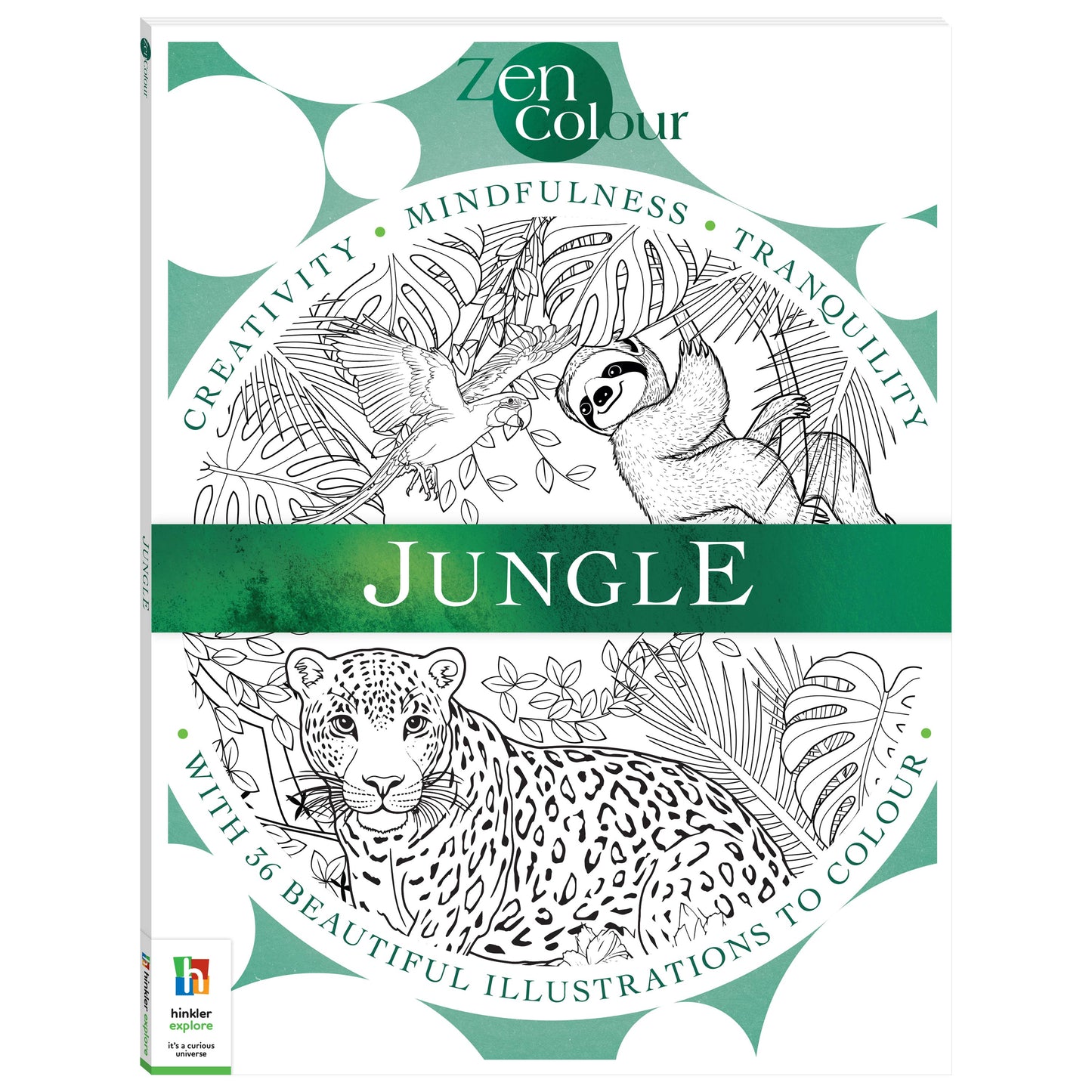 Zen Colour: Jungle – adult colouring book cover
