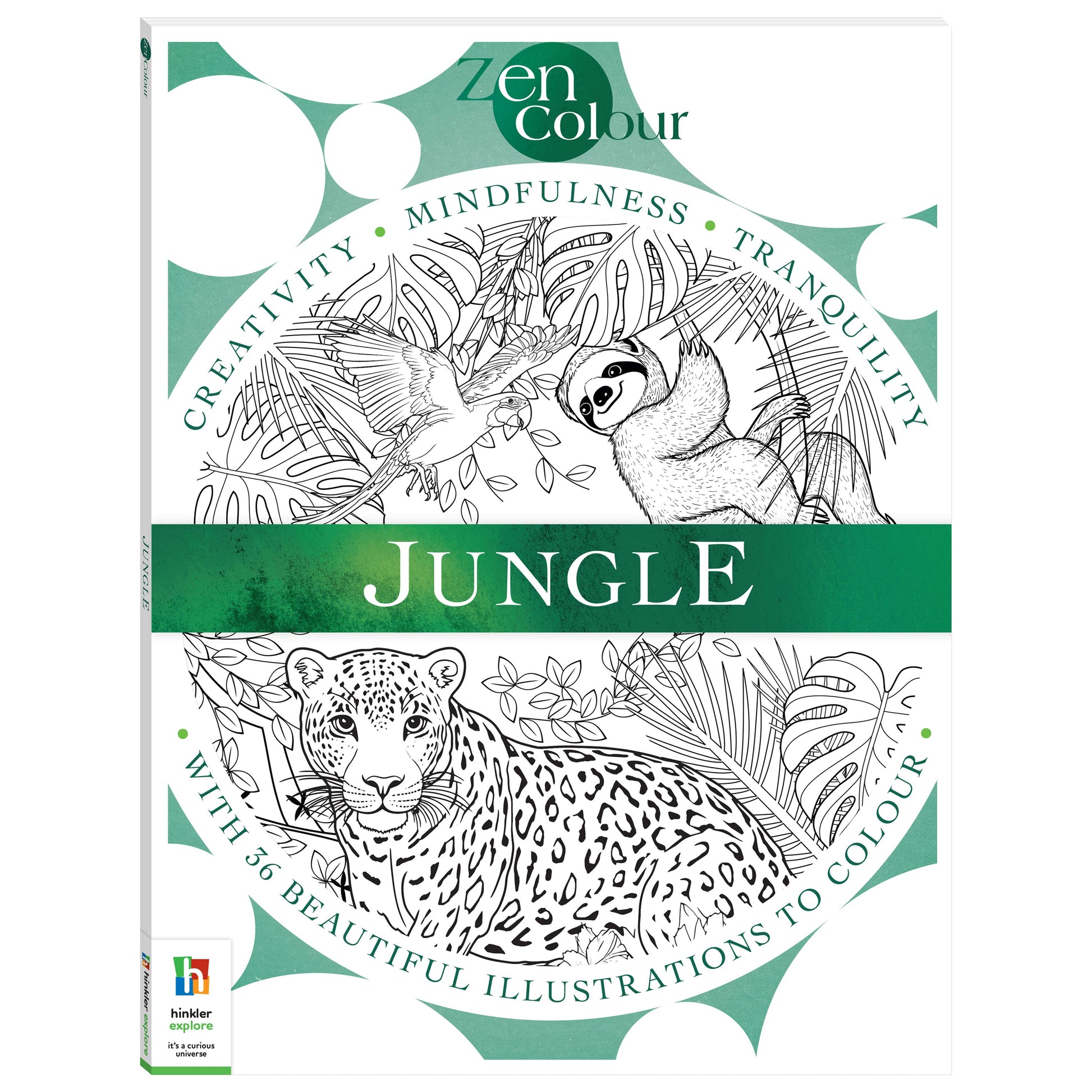 Zen Colour: Jungle – adult colouring book cover