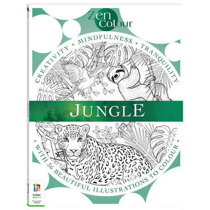 Zen Colour: Jungle – adult colouring book cover
