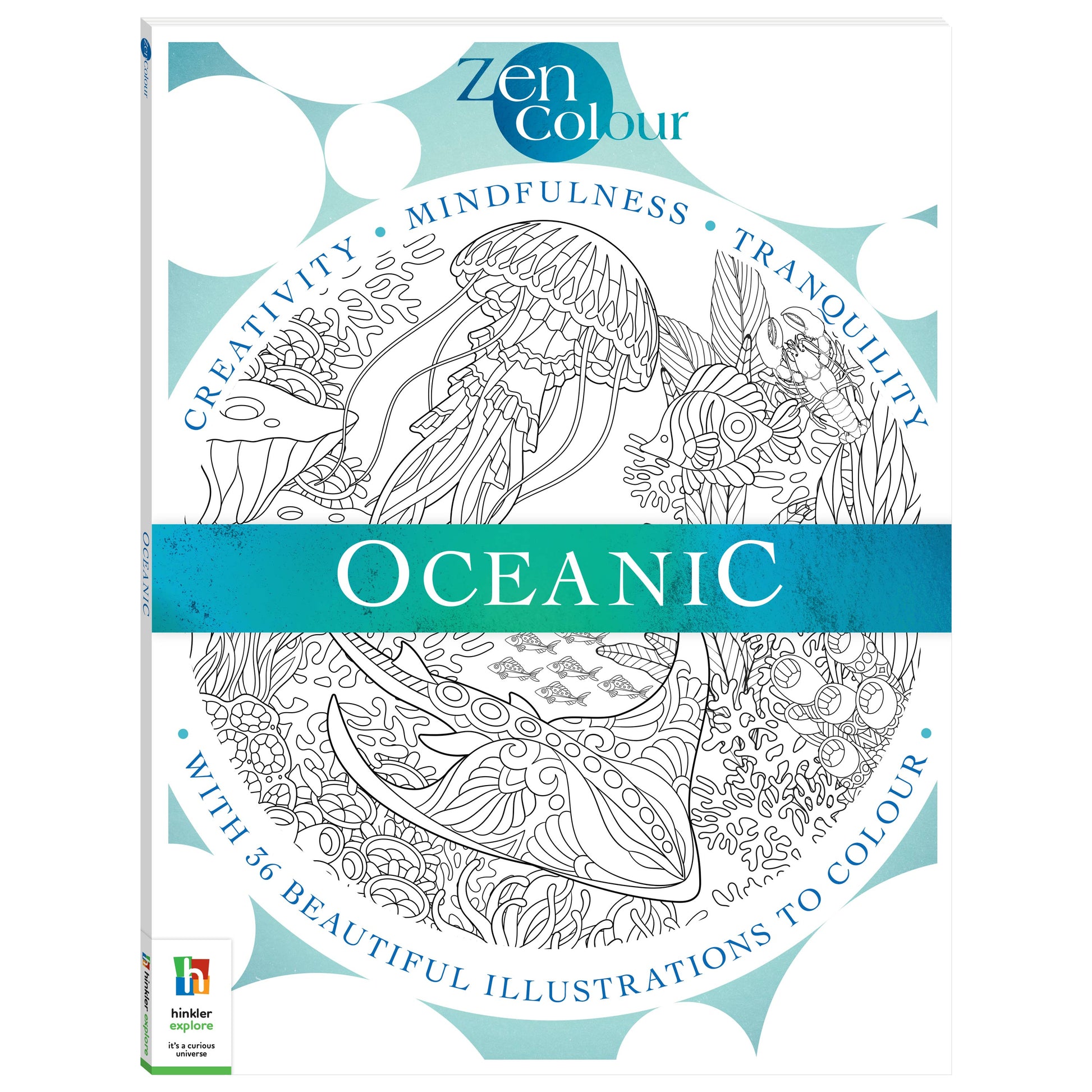 Zen Colour: Oceanic – adult colouring book cover