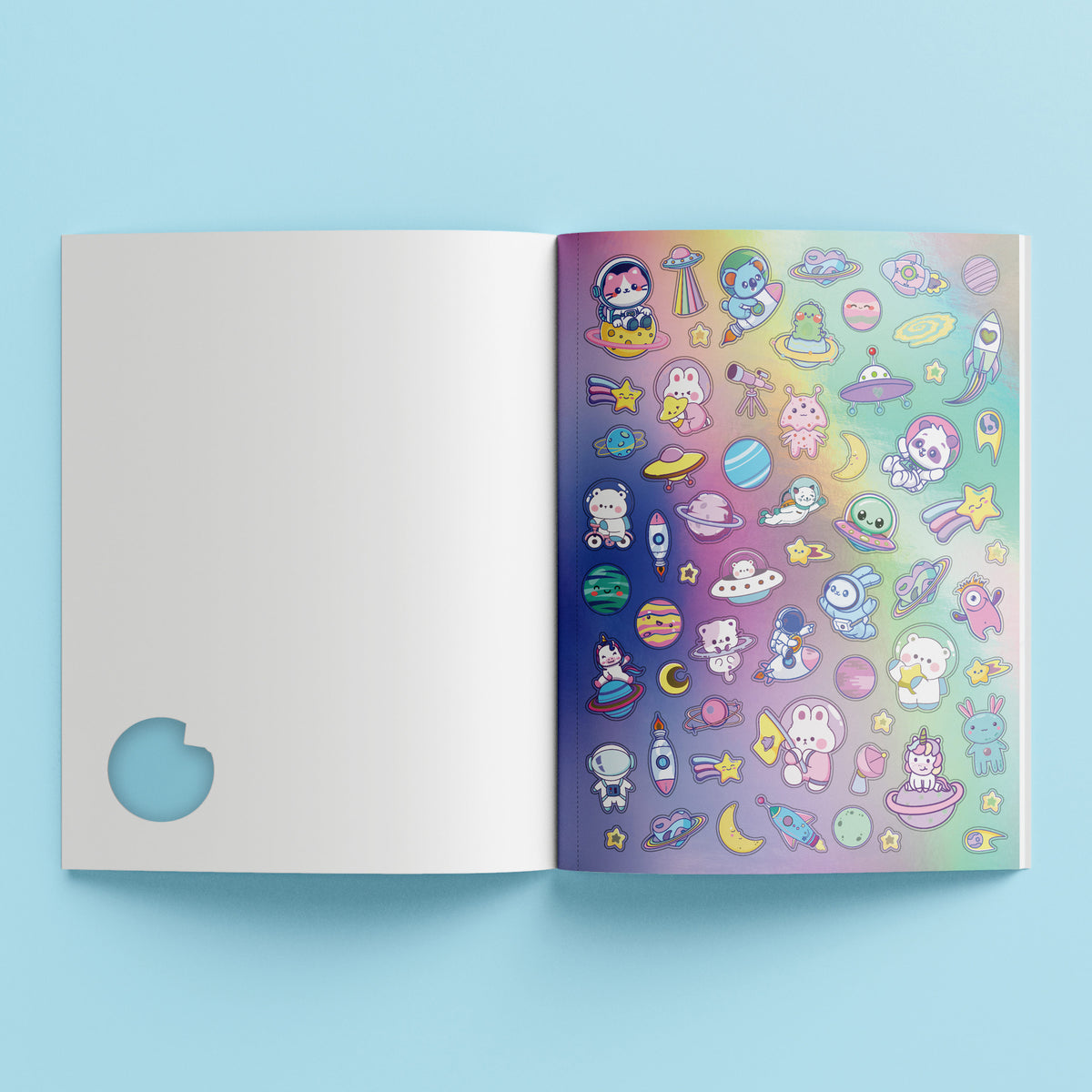 Kaleidoscope Sticker Colouring Kawaii Space