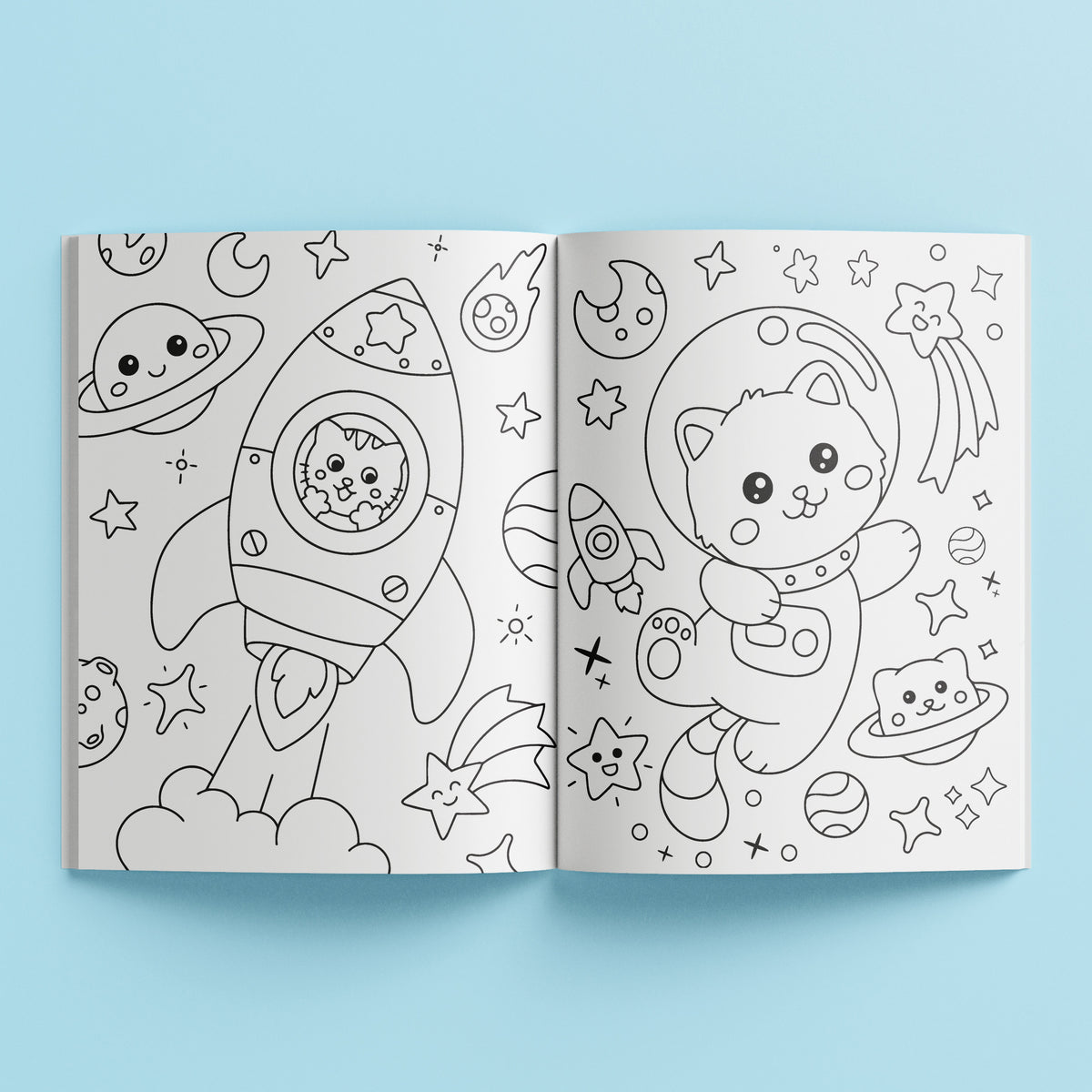 Kaleidoscope Sticker Colouring Kawaii Space