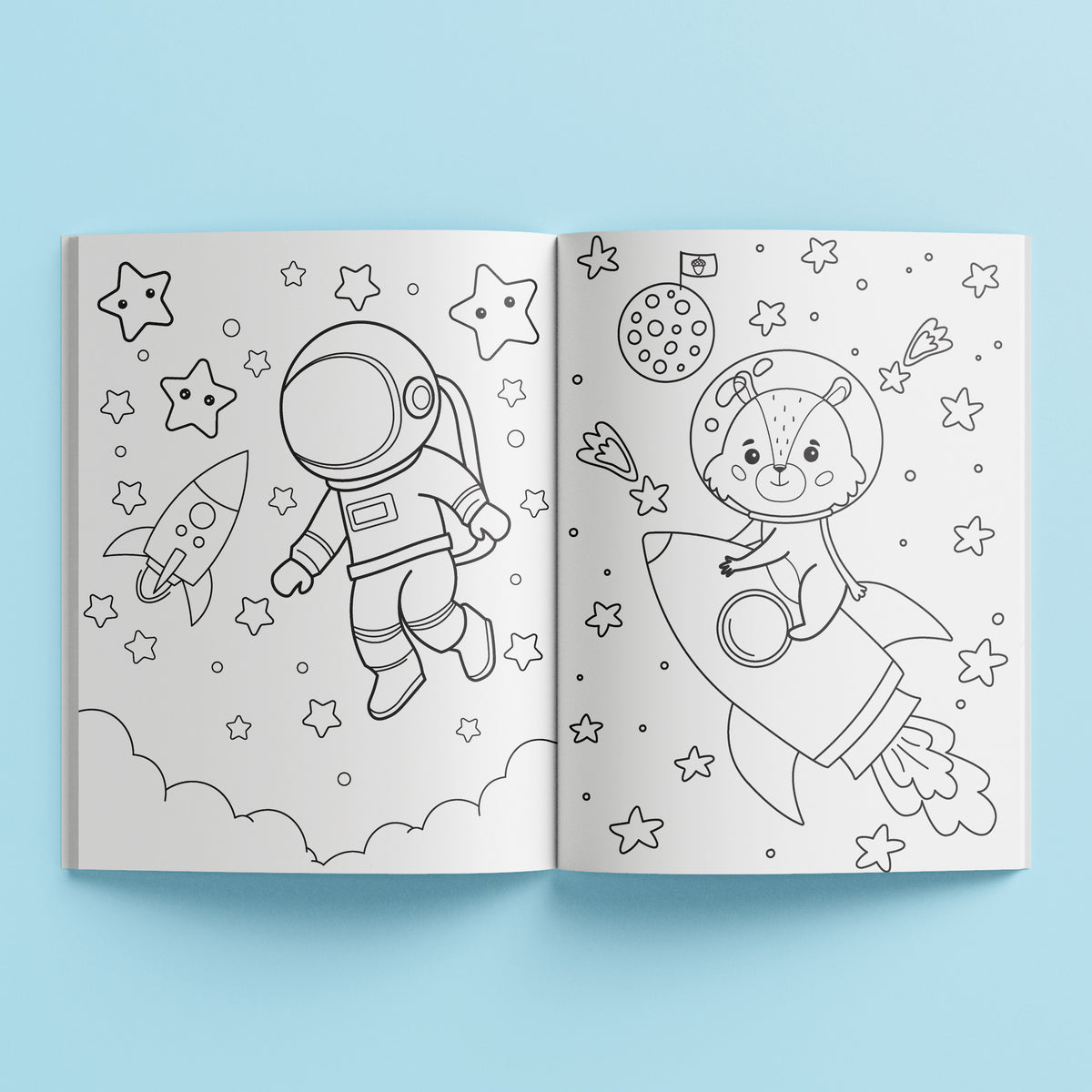 Kaleidoscope Sticker Colouring Kawaii Space