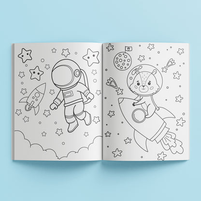 Kaleidoscope Sticker Colouring Kawaii Space