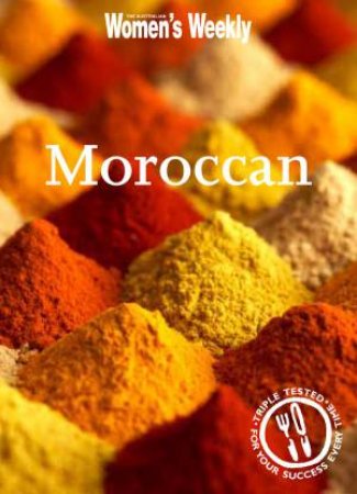 Spices with 'Women's Weekly Moroccan' text on a colorful background