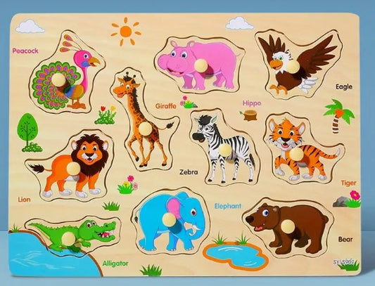 Animals Wooden Peg Puzzle