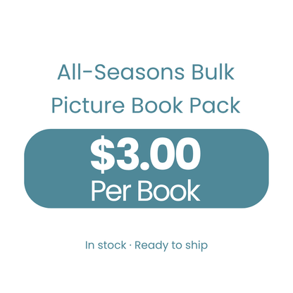 All-Seasons Bulk Picture Book Pack pricing – $3.00 per book, in stock and ready to ship