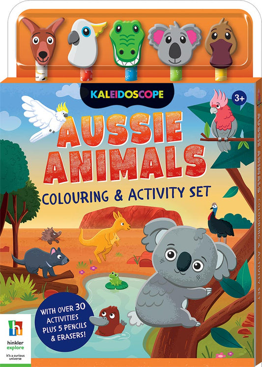 Aussie Animals 5 Pencil Colouring Activity Set