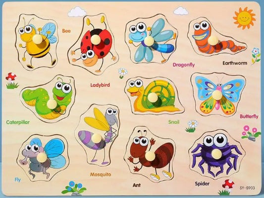 Insects Wooden Peg Puzzle