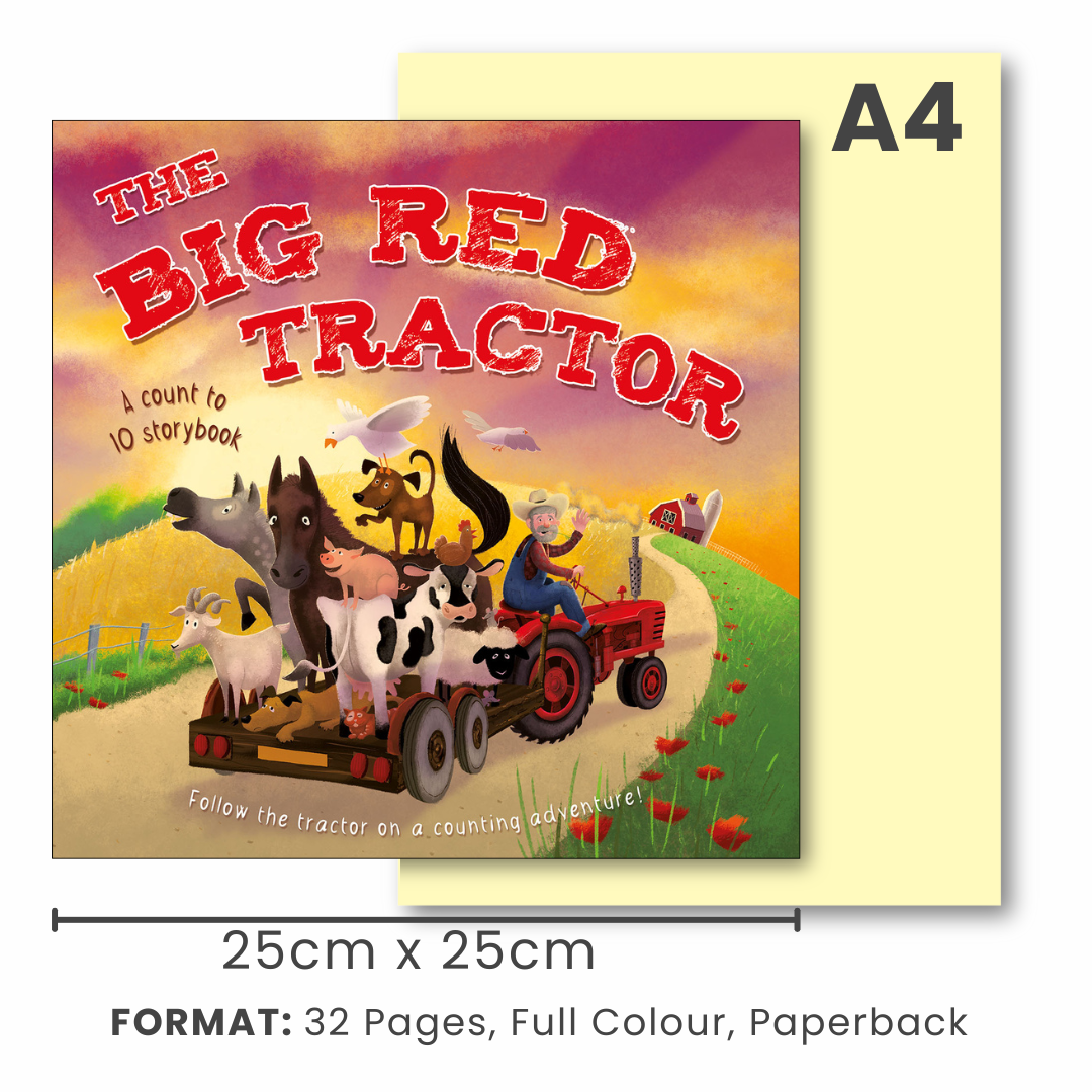 Big Red Tractor book pack contents showing curated titles for ELCs aged 2–3