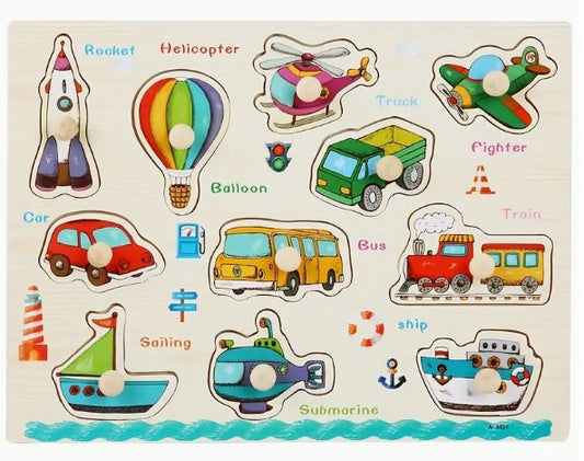 Transportation Wooden Peg Puzzle