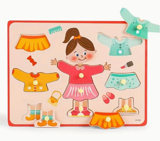 Dress the Girl Wooden Puzzle