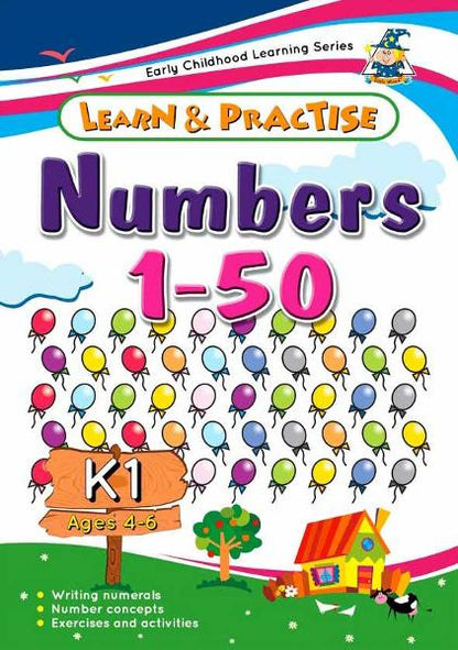 Learn & Practice Workbook Numbers 1-50 K1